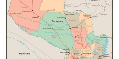 Karte von Paraguay mit Städten