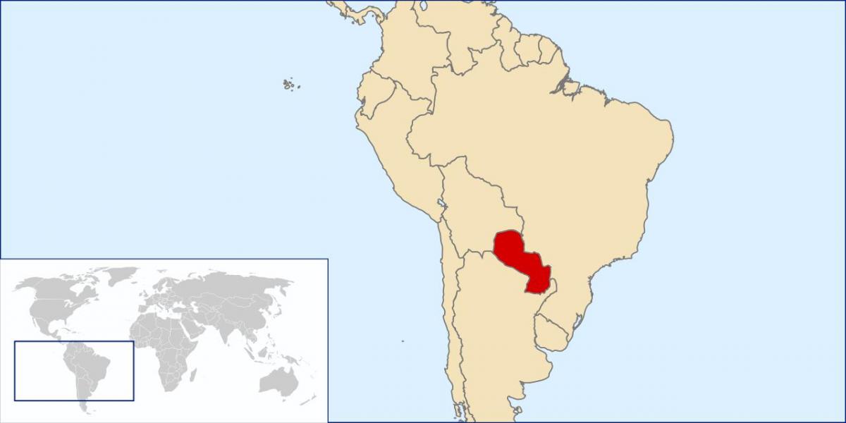 Paraguay Lage auf Weltkarte