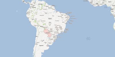 Karte von Paraguay, Südamerika